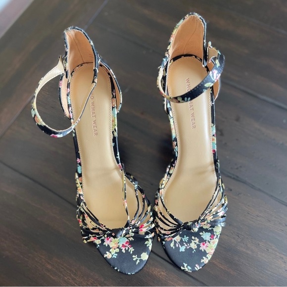 Who What Wear Floral Satin Stiletto Heels - Picture 5 of 9